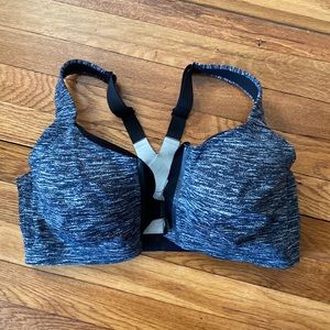 Gray Victoria Secret Sport Bra Racerback Front Clasp 38DD